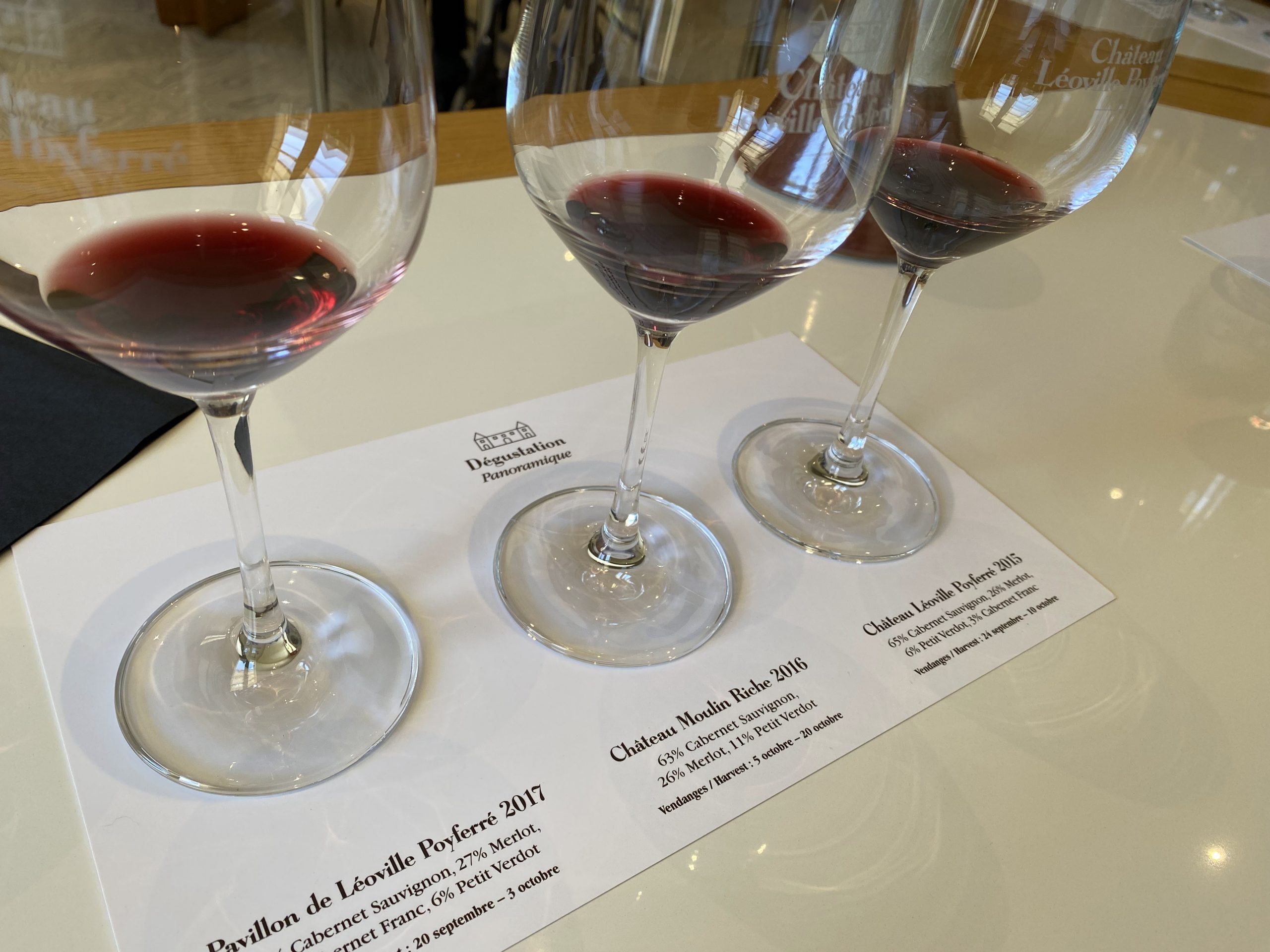 ３種類のワインの試飲